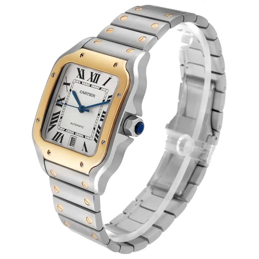 Cartier Santos Large Gold & Silver Watch