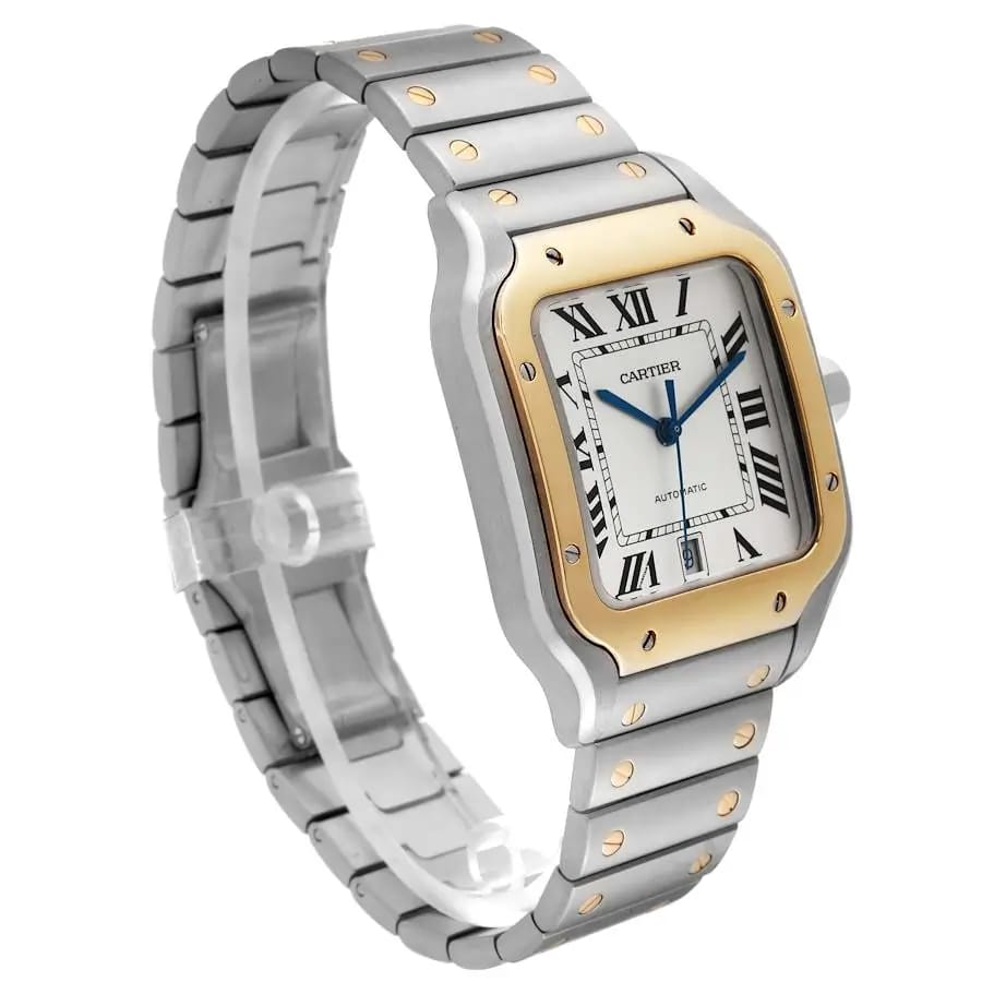 Cartier Santos Large Gold & Silver Watch