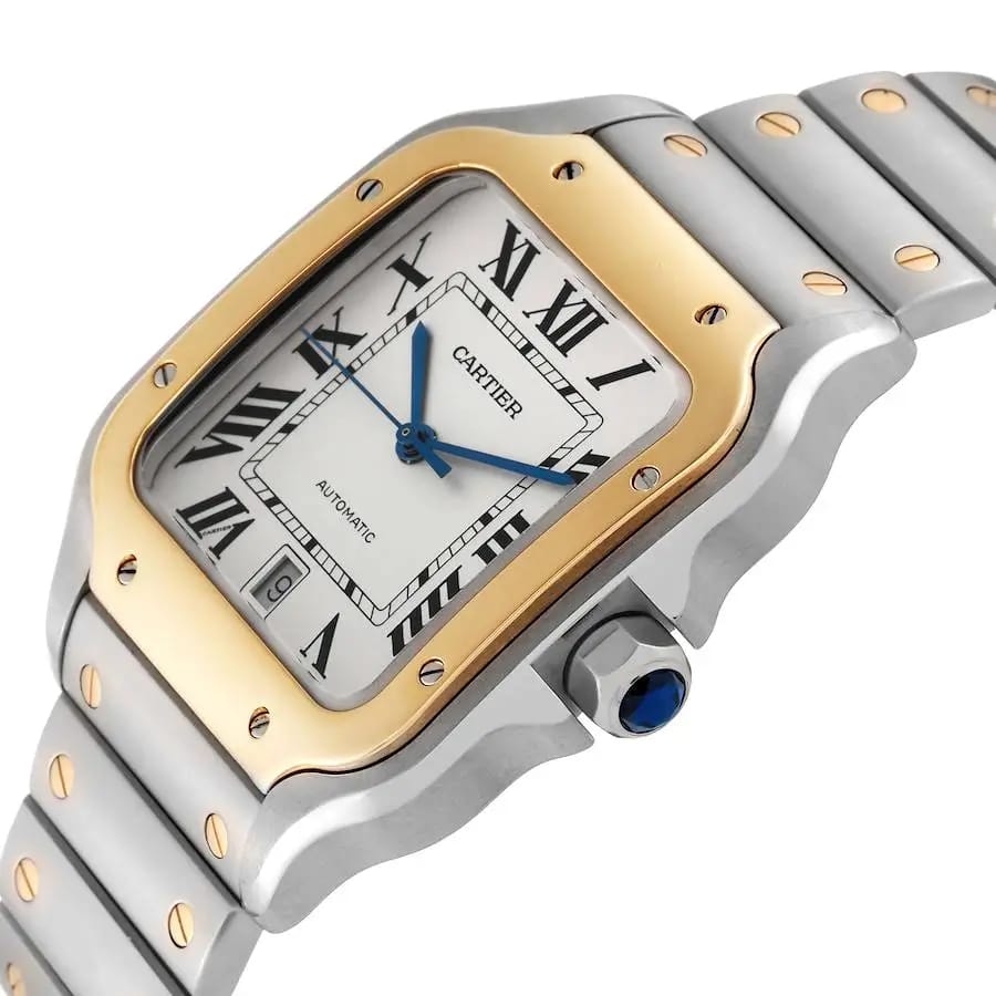 Cartier Santos Large Gold & Silver Watch