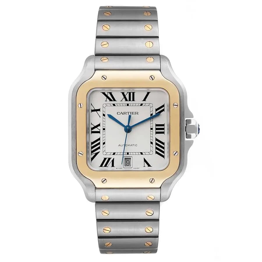 Cartier Santos Large Gold & Silver Watch