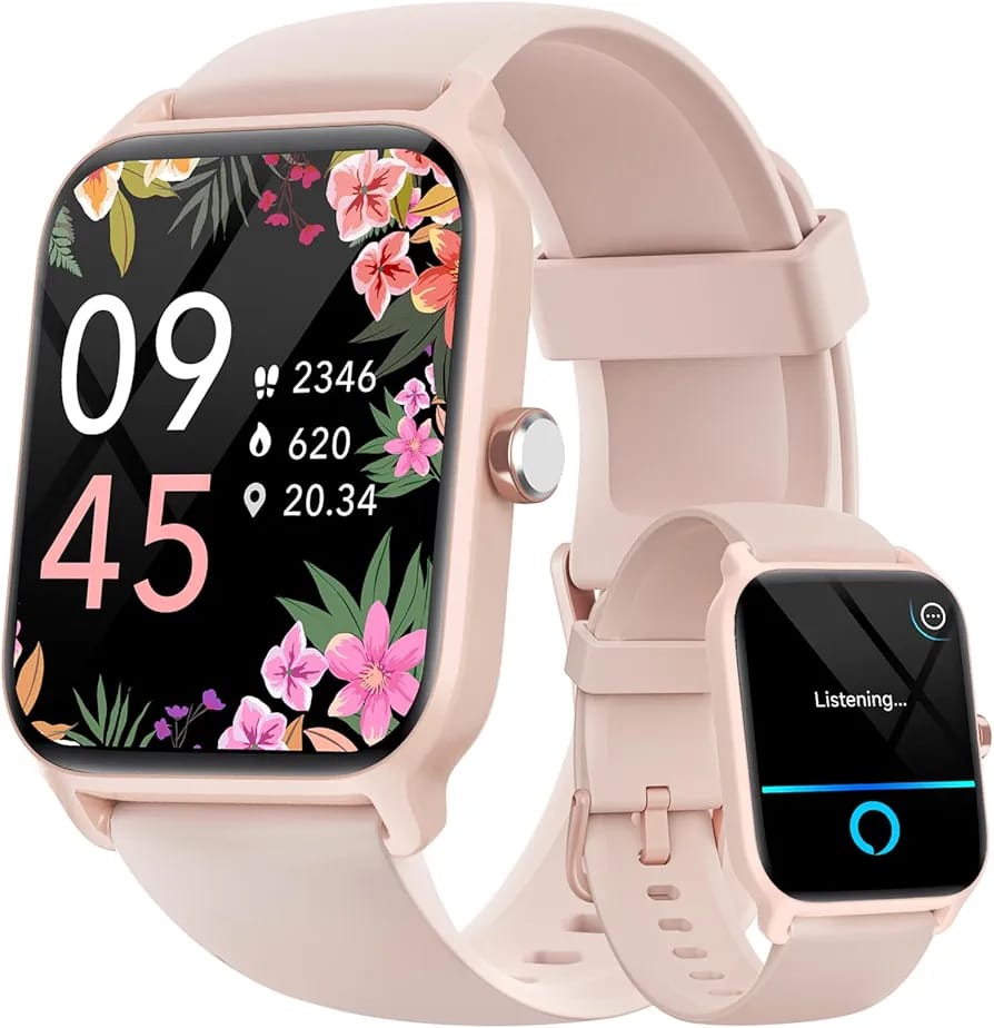 Fitpolo Smart Watches for Women Android & iPhone, Alexa Built-in [1.8" HD Screen] IP68 Waterproof Fitness Watch with Bluetooth Call (Answer/Make), Heart Rate/Sleep/SpO2 Monitor, 105+ Sports Tracker